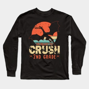 Back To School I'm Ready To Crush 2nd Second Grade Dragon Boys Long Sleeve T-Shirt